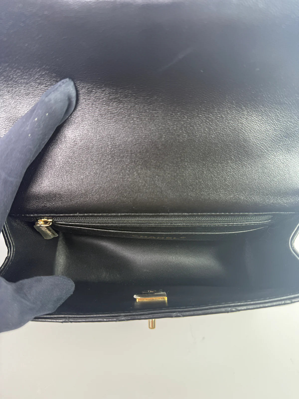 CHANEL MINI RECTANGLE TOP HANDLE IN BLACK LAMBSKIN WITH PGHW