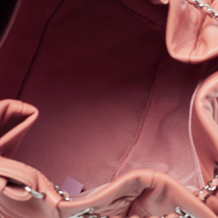 Chanel Pink Quilted Leather Drawstring Bucket Bag