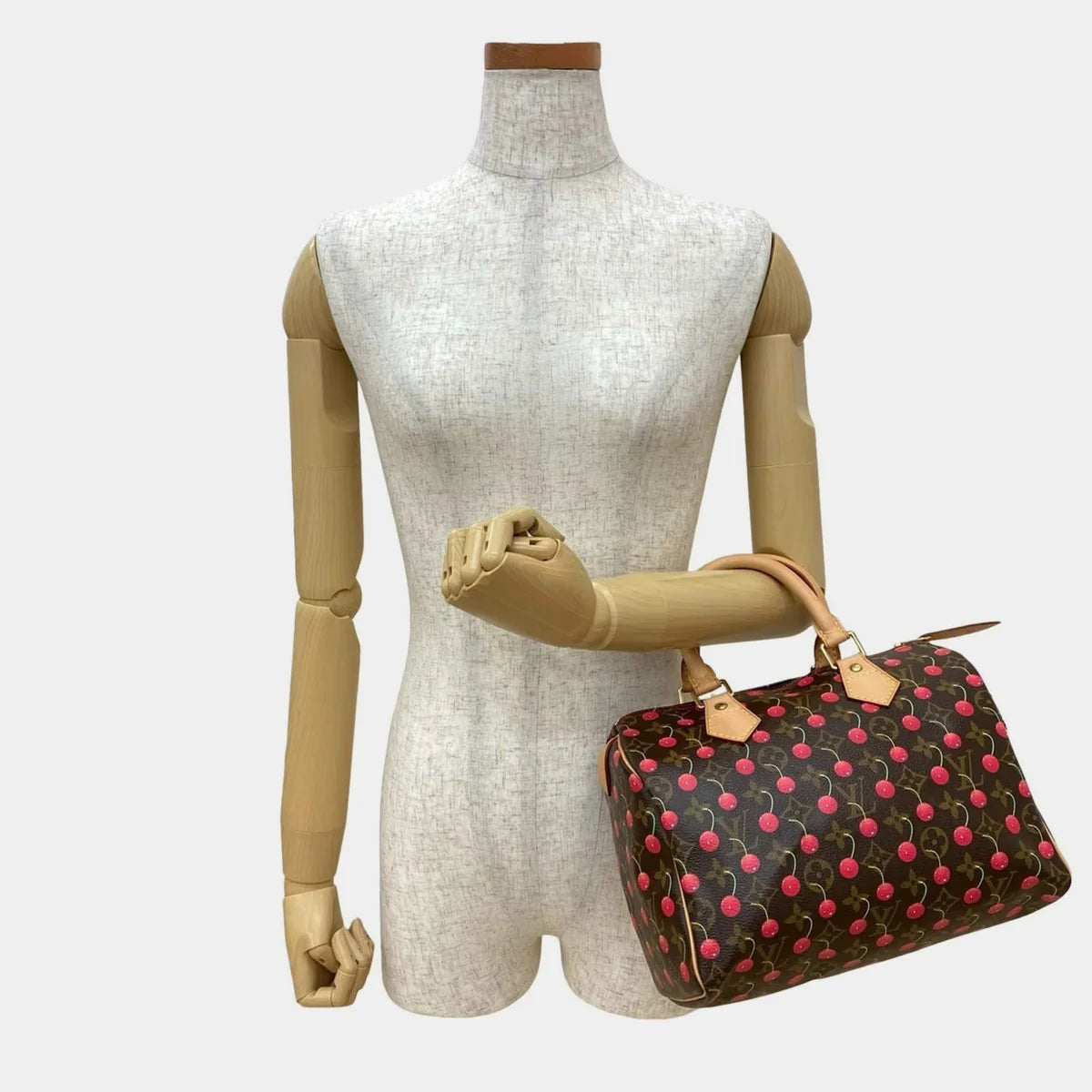 Louis Vuitton Speedy 25 Monogram Cherry Leather Handbag