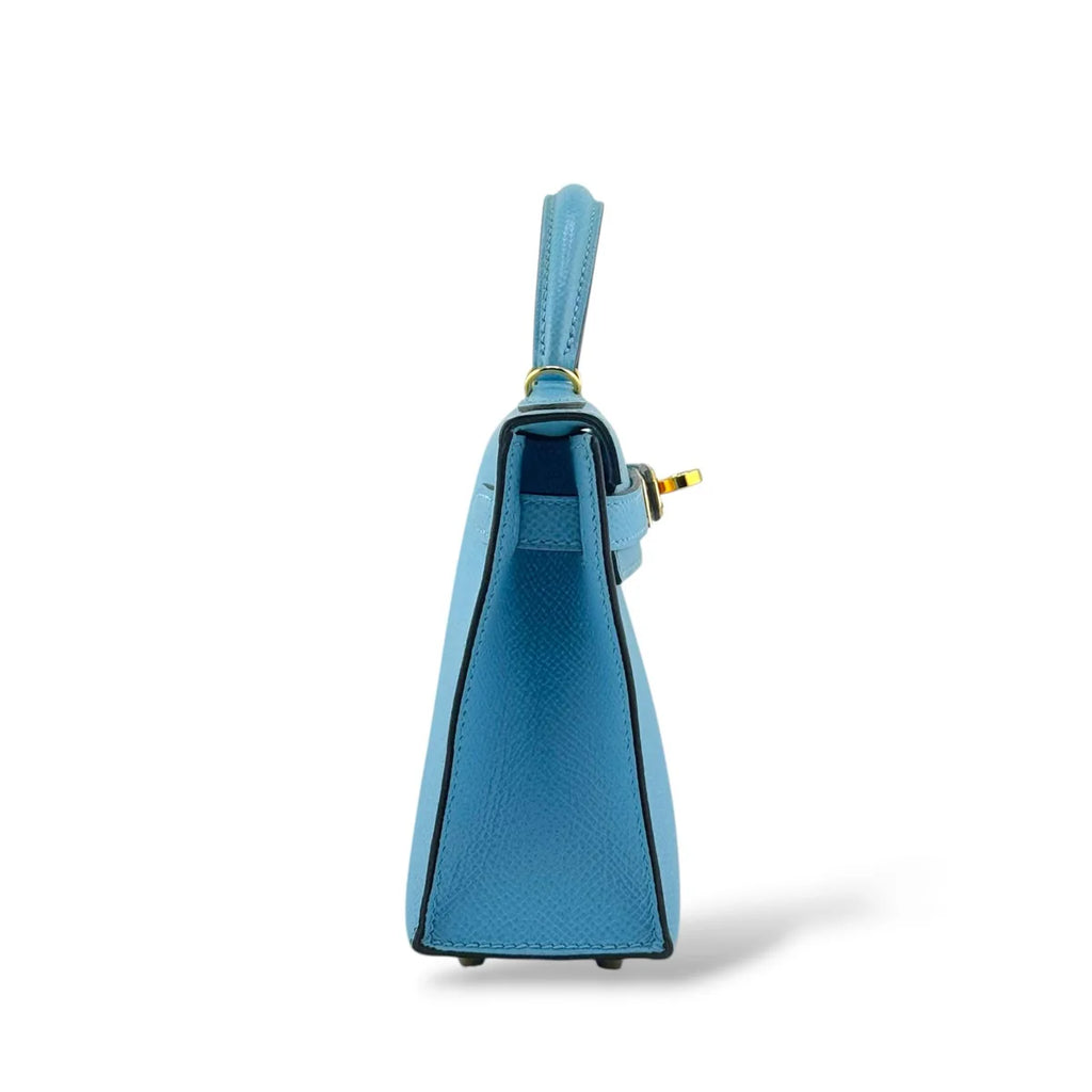 Hermes Mini Kelly Bleu Celeste Epsom PHW
