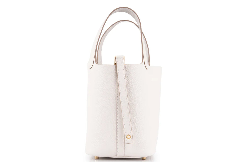 Hermès Picotin 18 Clemence Gris Pale GHW