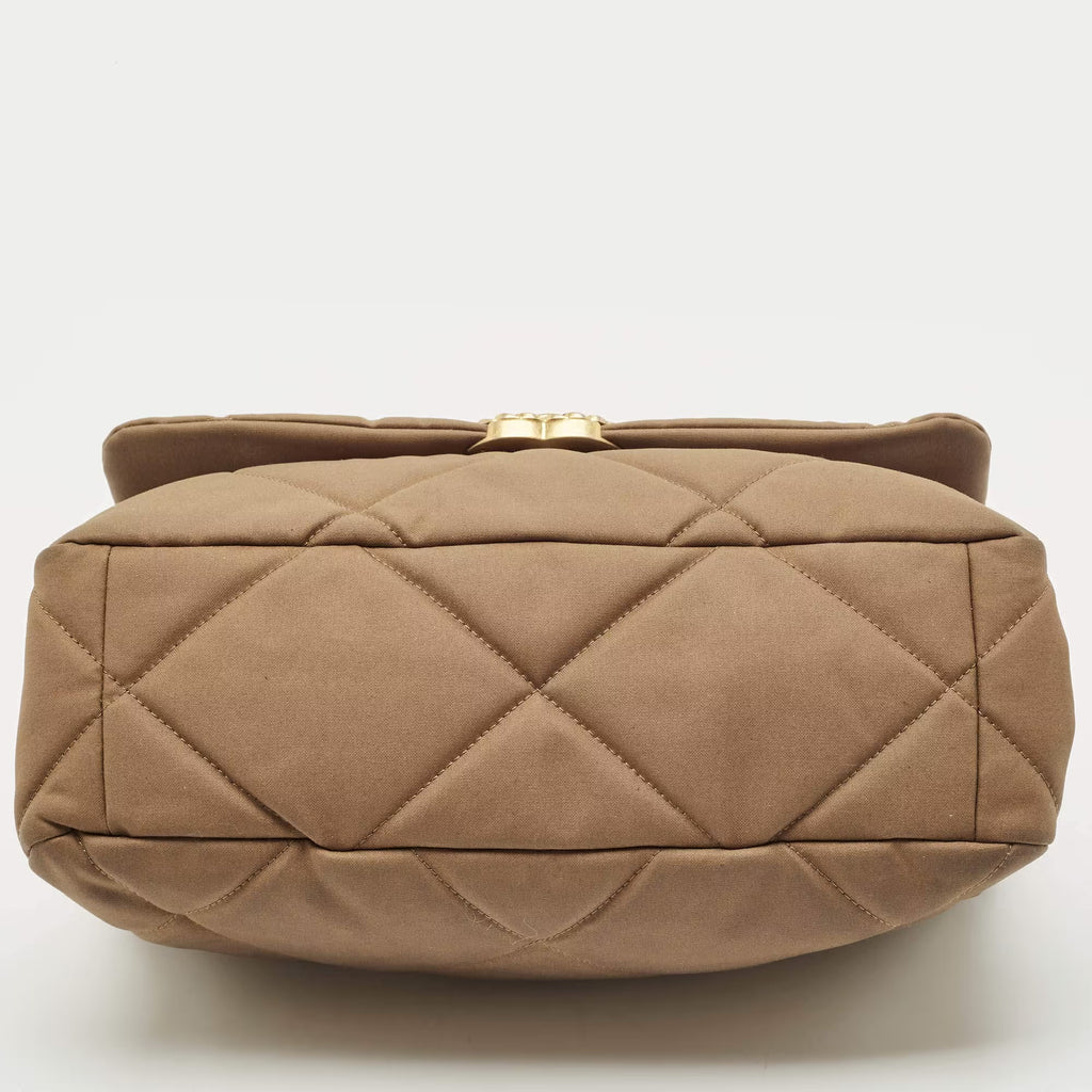 Chanel 19 Small Brown Nylon Shoulder Bags