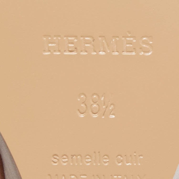 Hermes Brown Leather Legend Wedge Sandals Size 38.5