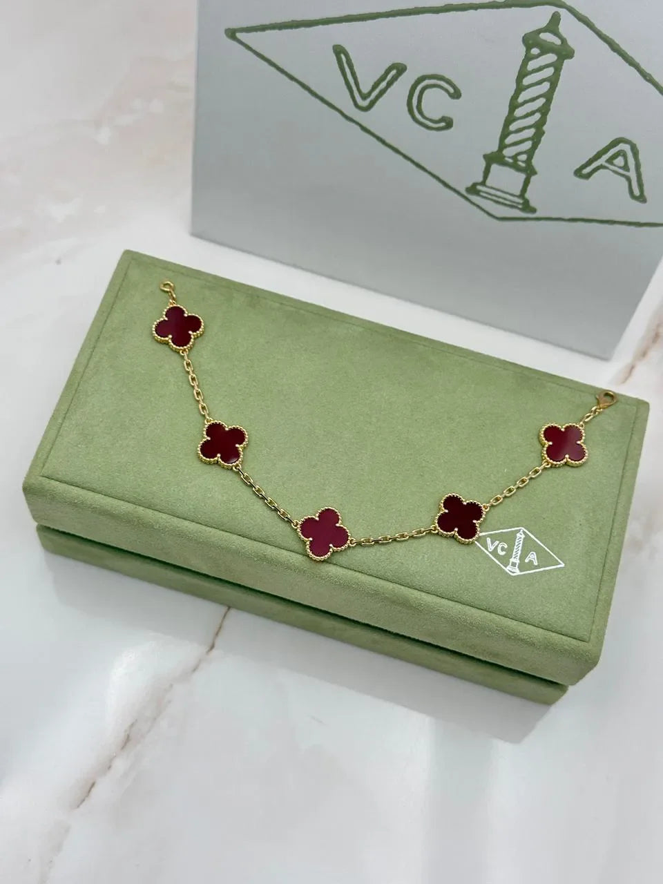 Van Cleef And Arpels Vintage Alhambra Bracelet Carnelian