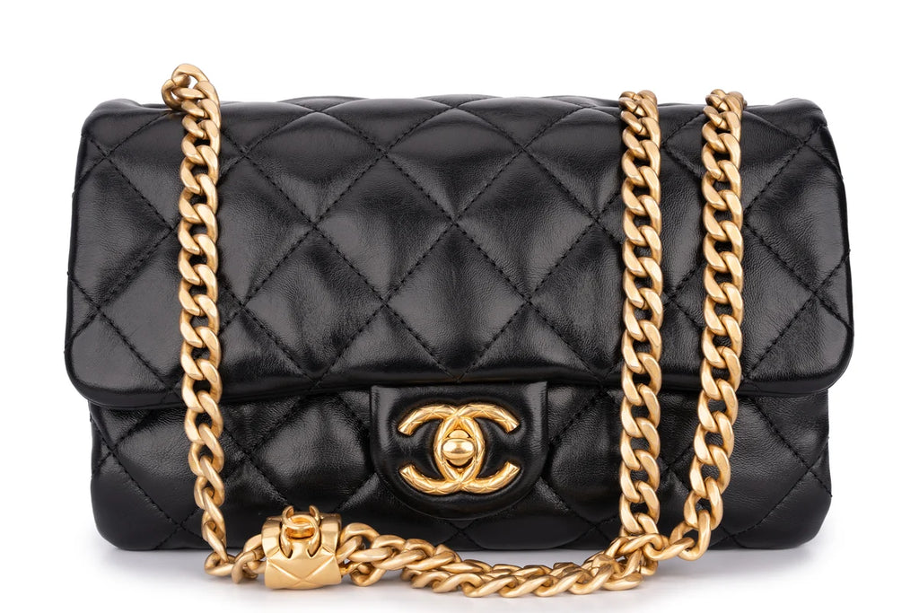 Chanel Accordion Crush Flap Black Lambskin GHW
