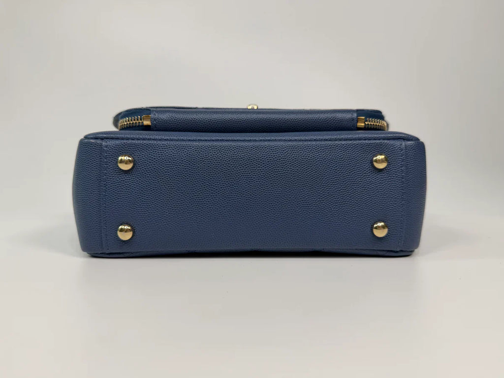 CHANEL MEDIUM BUSINESS AFFINITY BAG IN BLUE CAVIAR WITH GOLD HARDWARE