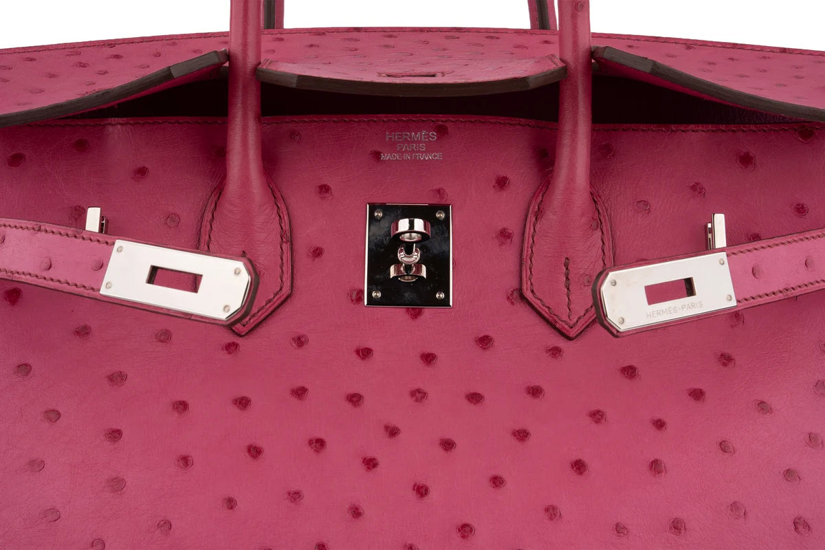 Hermès Birkin 35 Ostrich Rose Poure PHW
