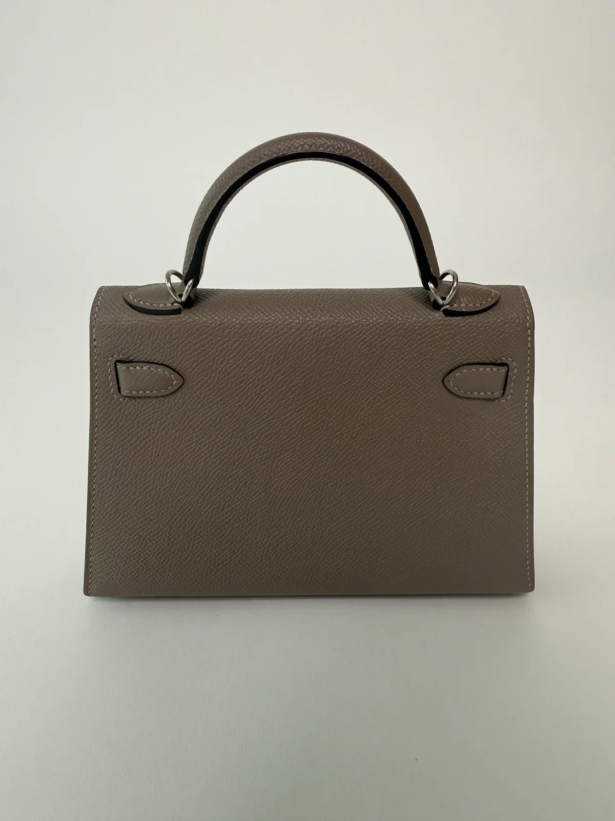 HERMÉS MINI KELLY GRIS ASPHALT IN EPSOM LEATHER WITH PHW