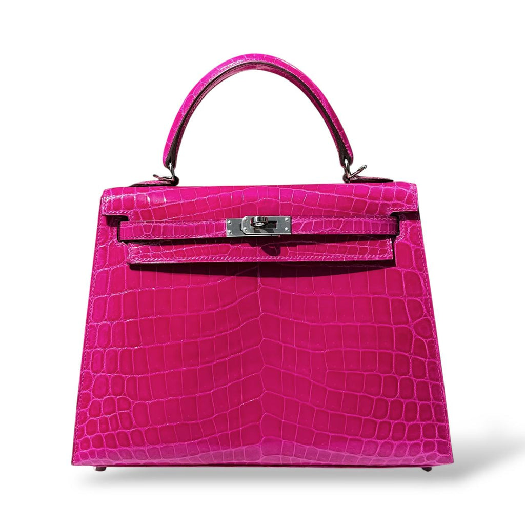 Hermes Kelly 25 Rose Scheherazade Crocodile Niloticus PHW