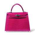 Hermes Kelly 25 Rose Scheherazade Crocodile Niloticus PHW