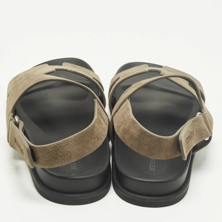Hermes Genius Size 43 Brown Suede Flat Sandals