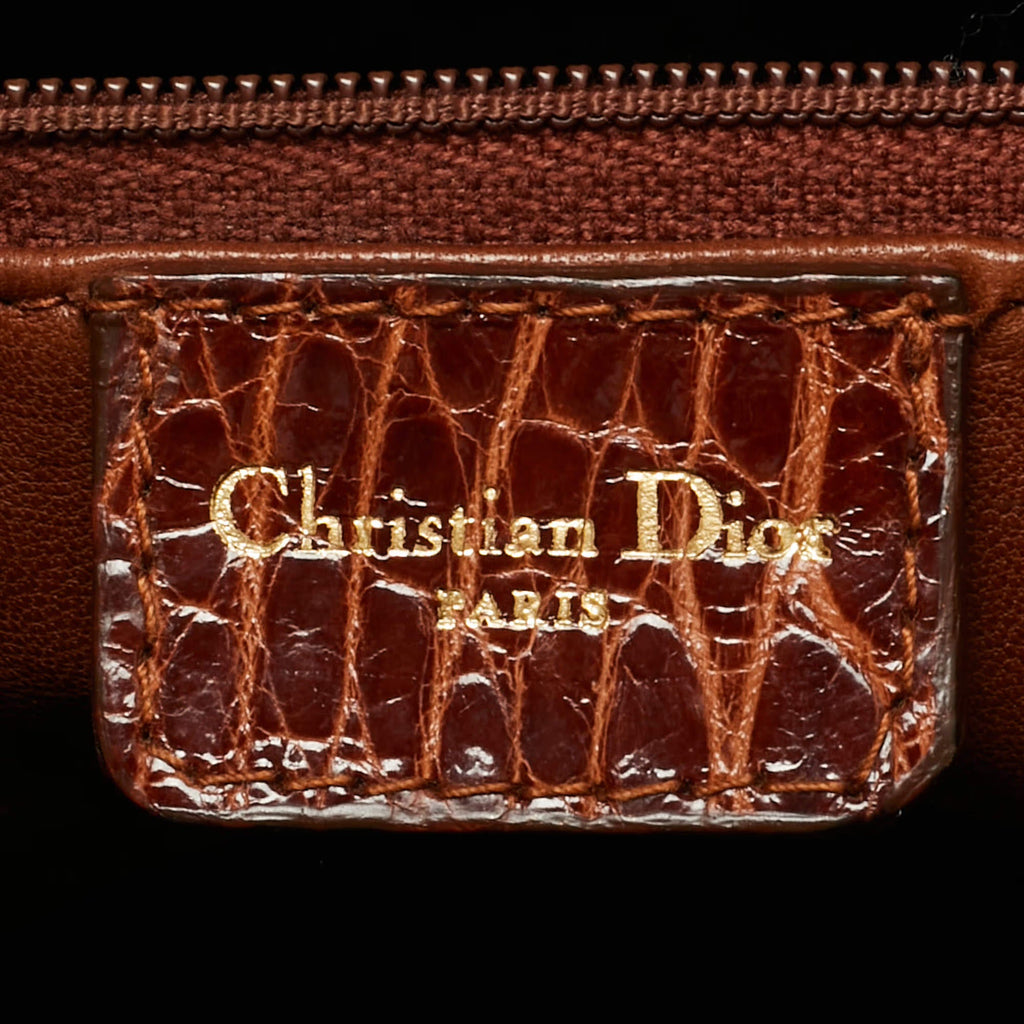 Dior Lady Dior Large Brown Crocodile Tote