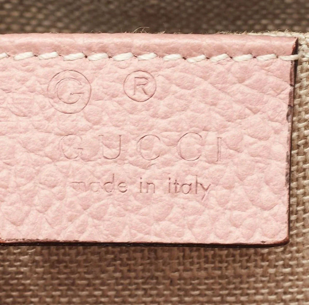 Gucci Bree Mini Beige/Light Pink GG Canvas And Leather Camera Crossbody Bag