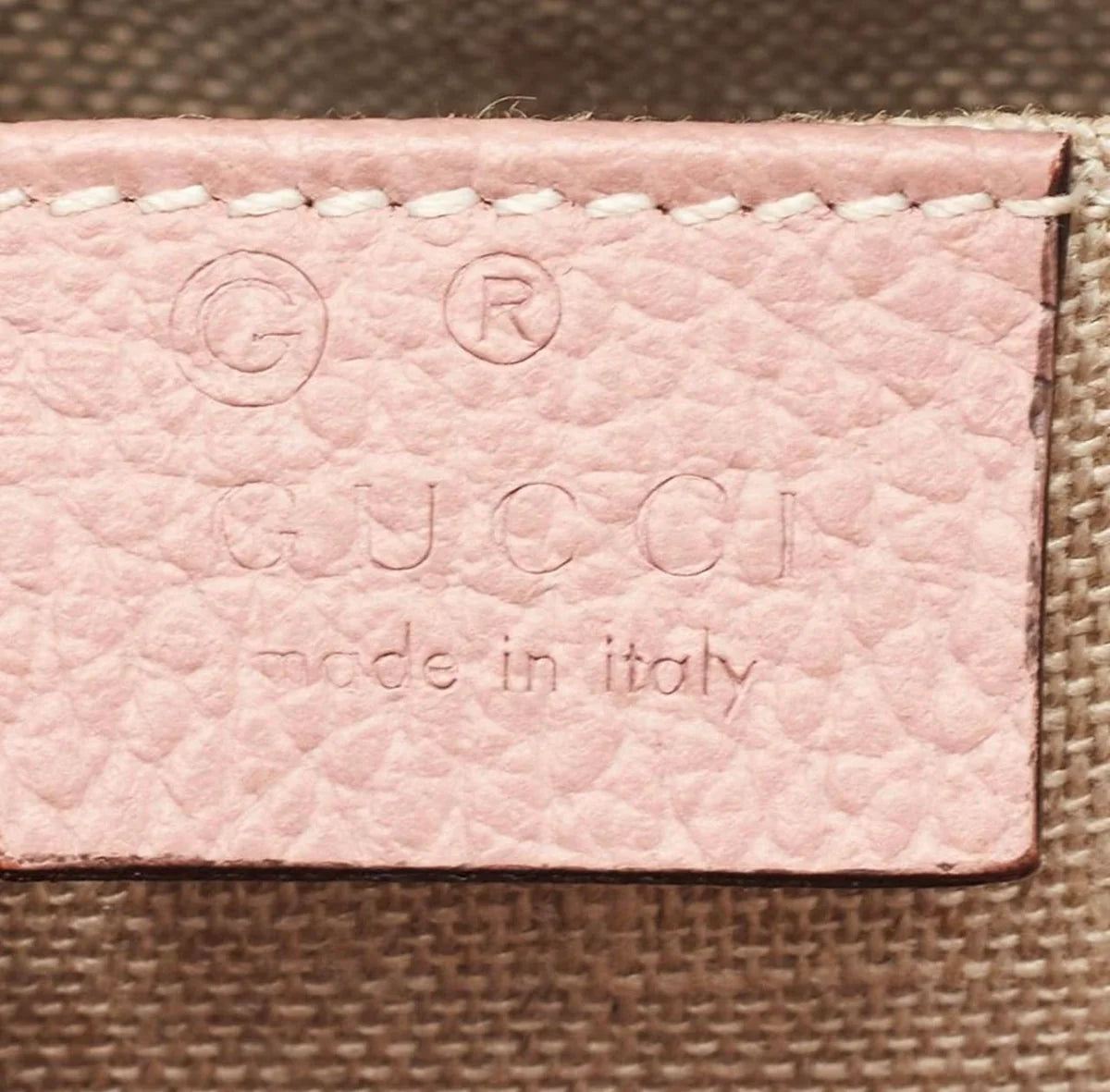 Gucci Bree Mini Beige/Light Pink GG Canvas And Leather Camera Crossbody Bag