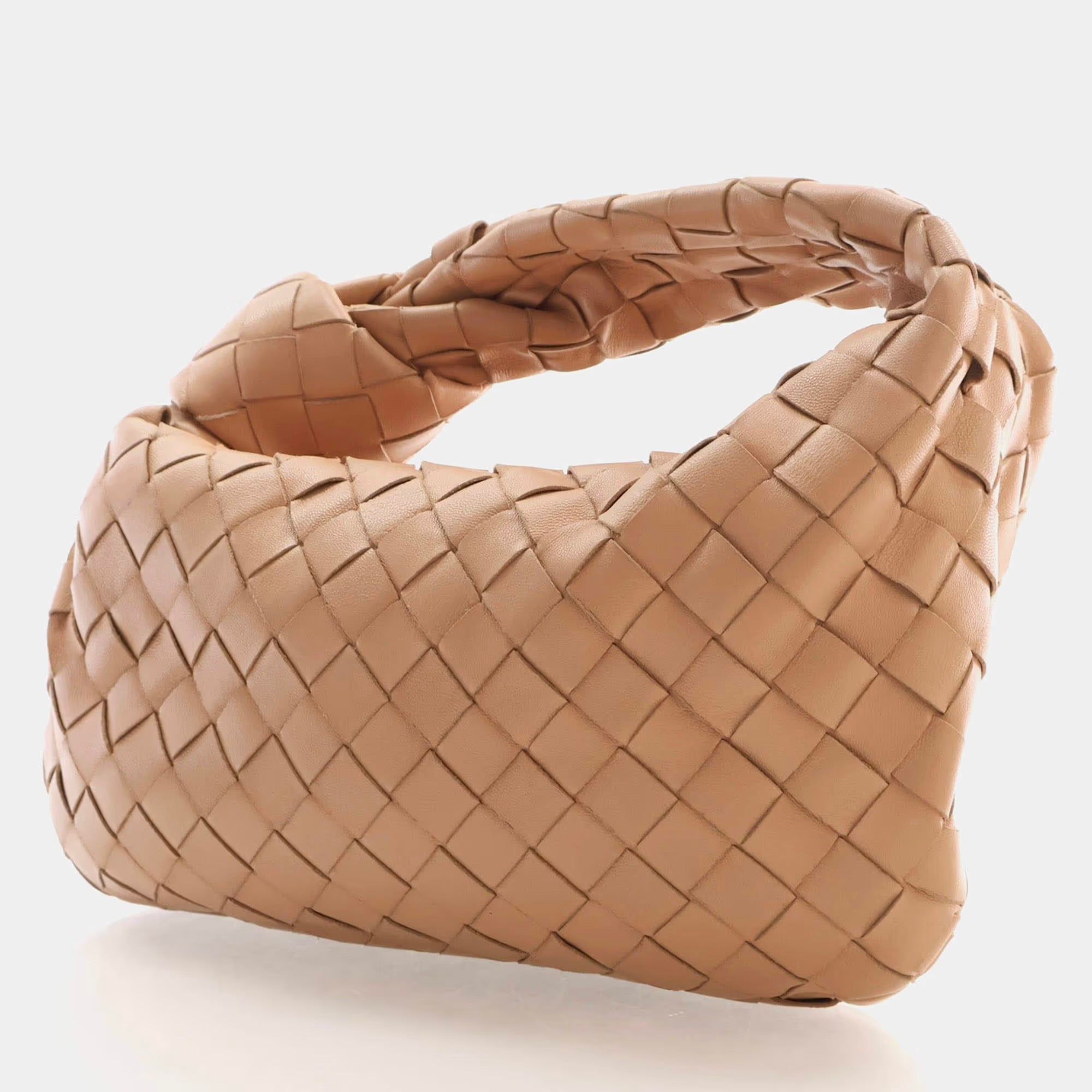 Bottega Veneta Mini Jodie Almond Lambskin Leather Top Handle Bag