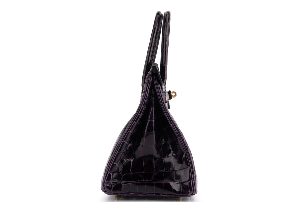 Hermès Birkin 30 Croc Niloticus Lisse Aubergine GHW