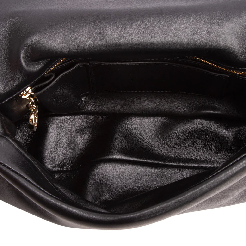 Gucci Black Lambskin Small GG Milano Top Handle Shoulder Bag