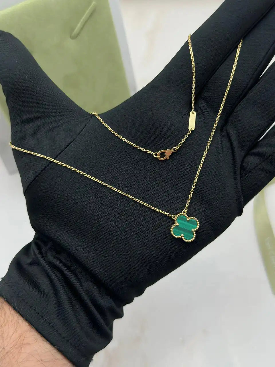 Van Cleef And Arpels Vintage Alhambra Necklace Malachite
