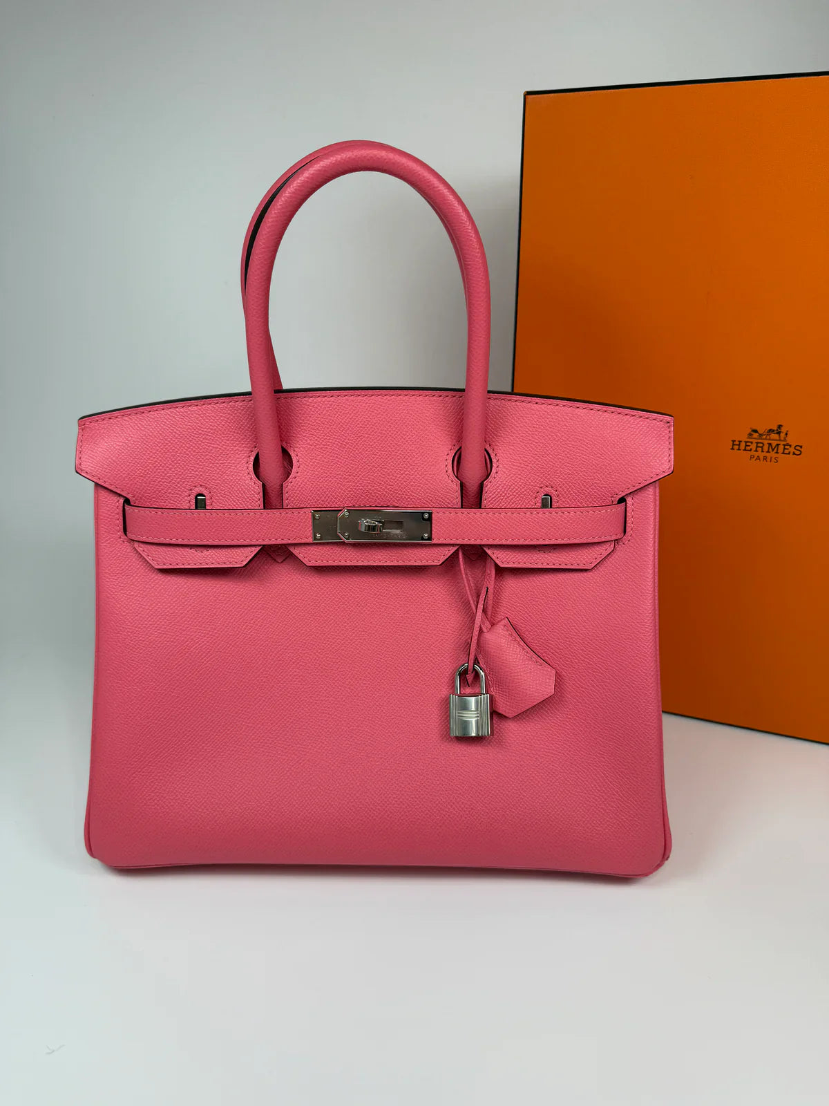 HERMÈS BIRKIN 30 IN ROSE AZALEE EPSOM LEATHER WITH PALLADIUM HARDWARE