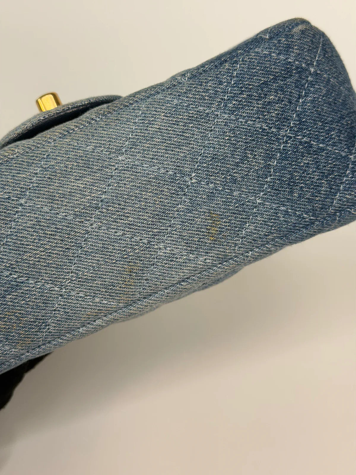 CHANEL MINI RECTANGLE IN BLUE DENIM WITH GOLD HARDWARE