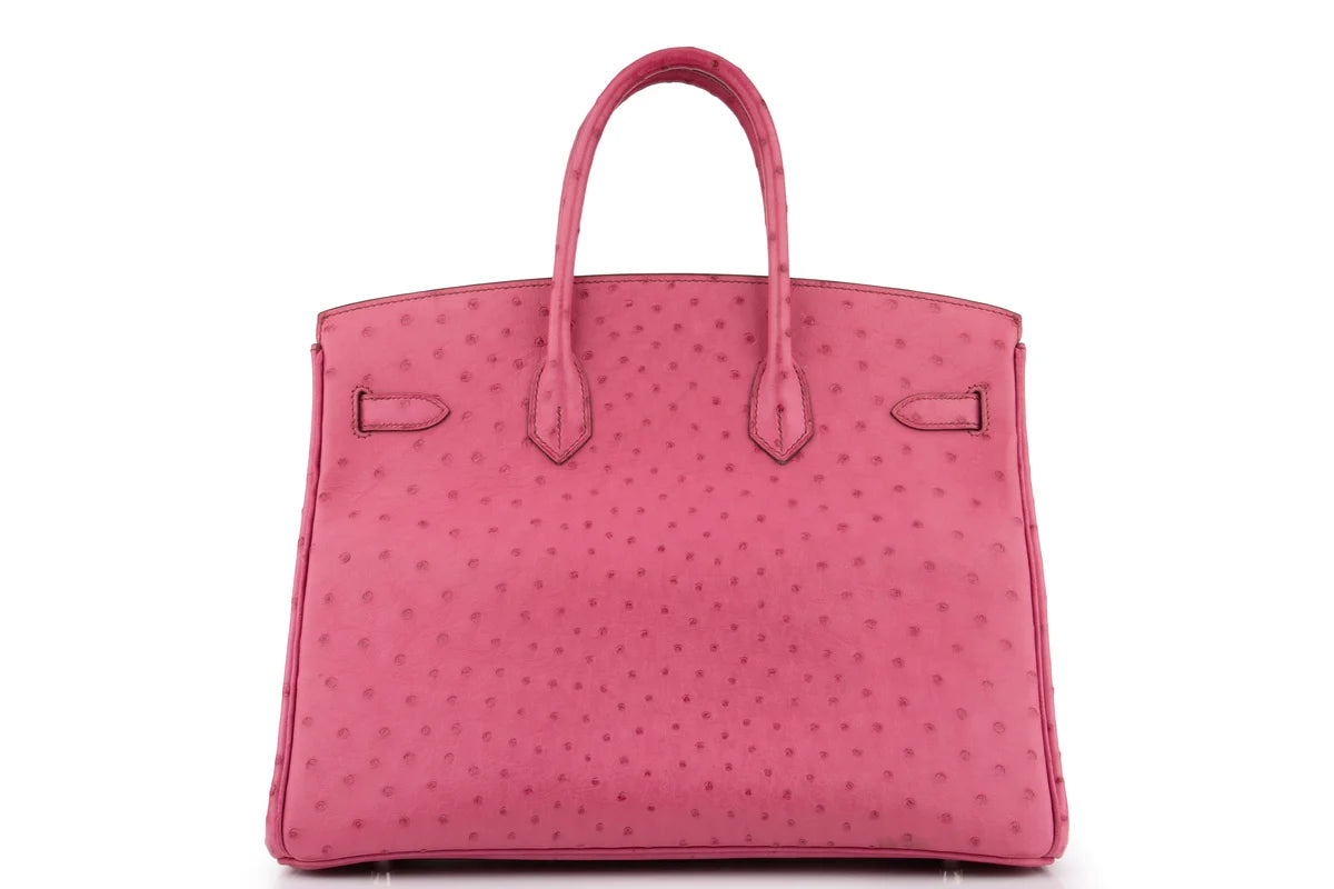 Hermès Birkin 35 Ostrich Rose Poure PHW