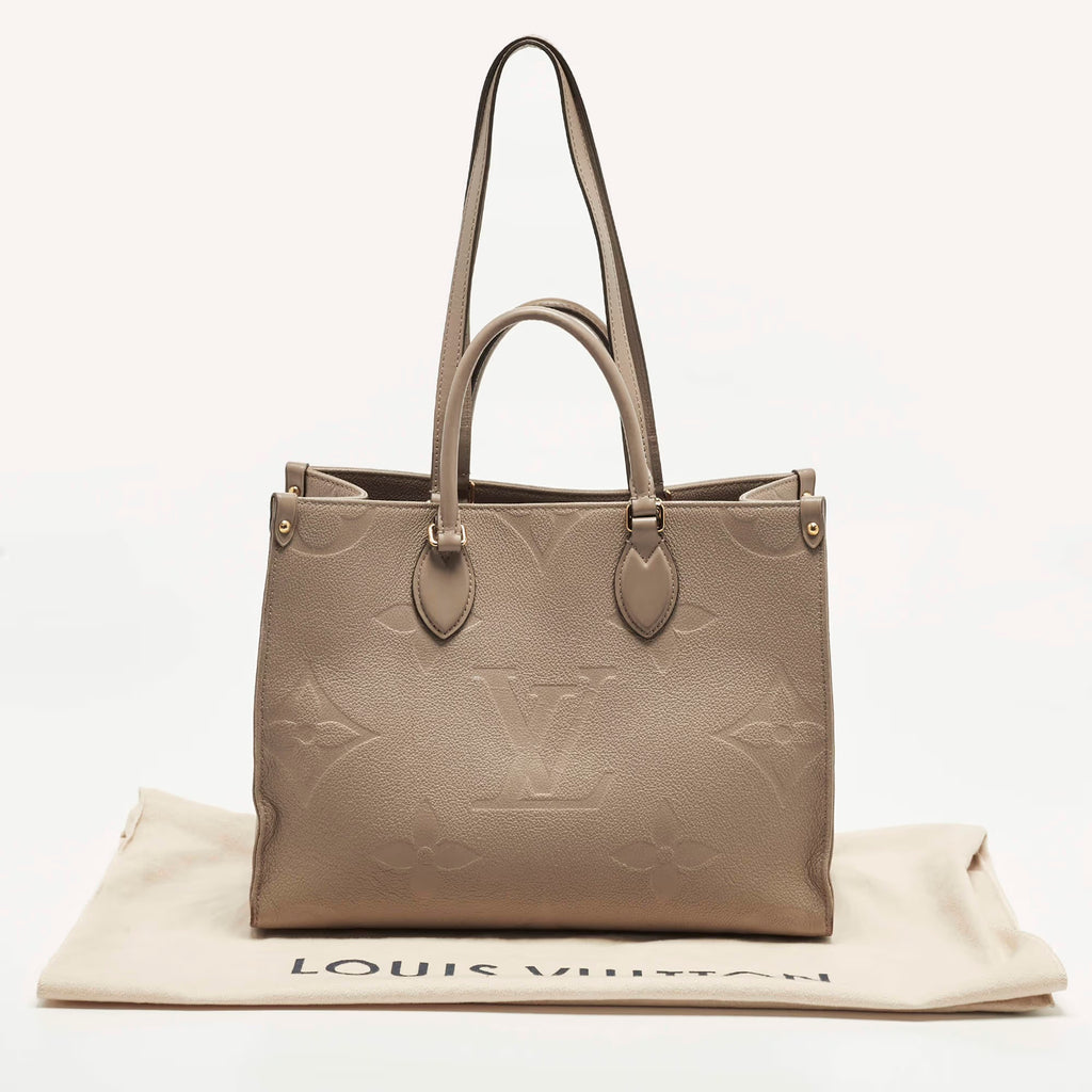Louis Vuitton Onthego MM Beige Giant Empriente Leather Bag