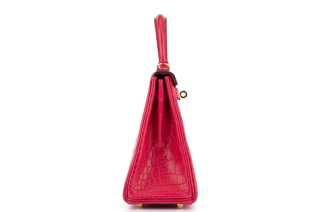 Hermès Kelly 25 Retourne Alligator Mississippiensis Matte Framboise GHW