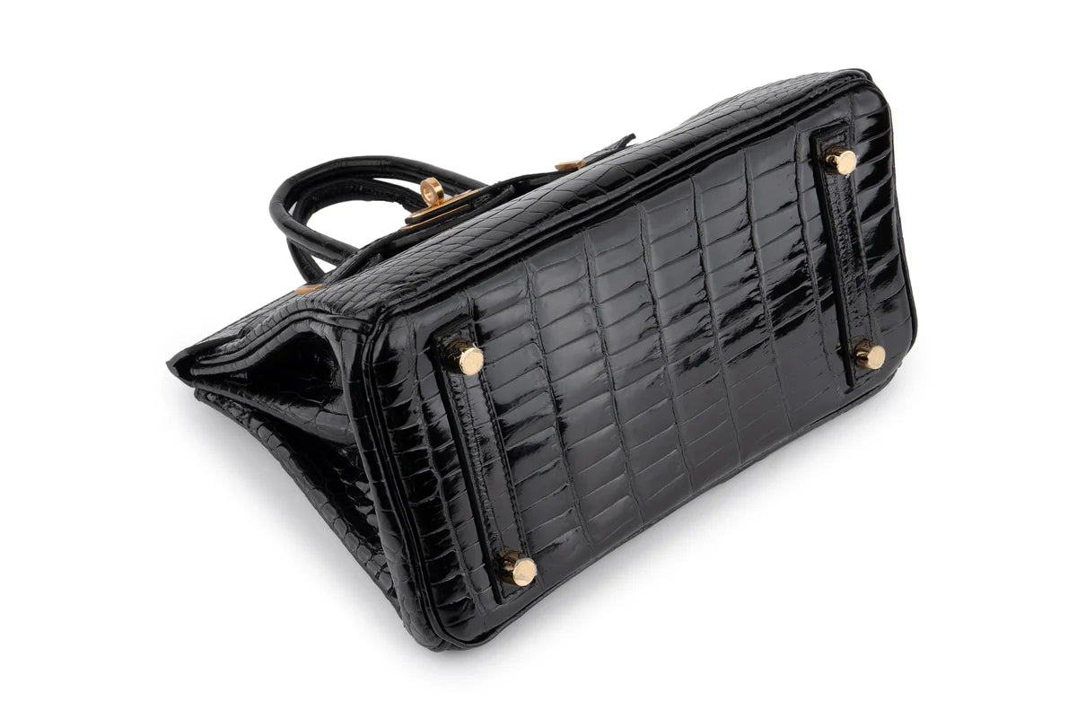 Hermès Birkin 25 Crocodile Porosus Noir GHW