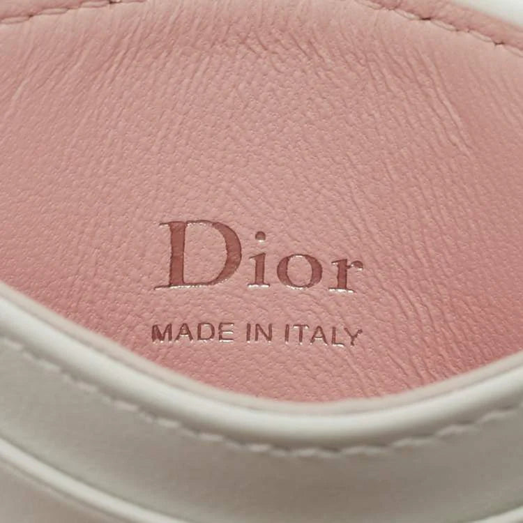 Dior Lady Dior Freesia White Cannage Leather Card Holder