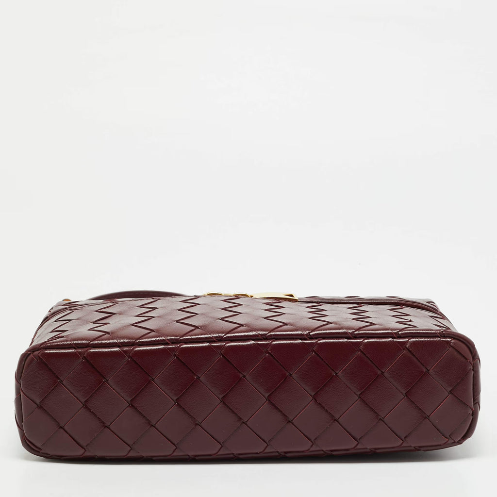 Bottega Veneta Bang Bang Dark Red Intrecciato Leather Vanity Case