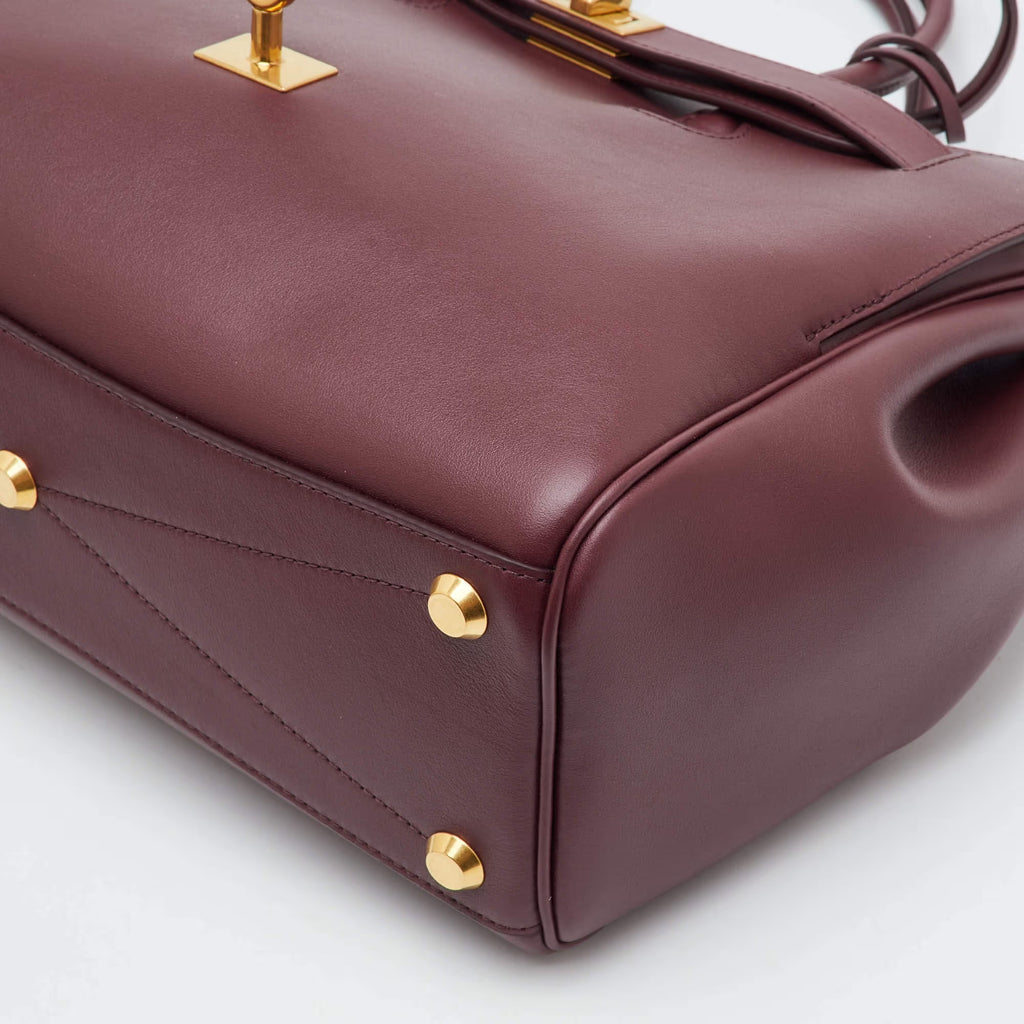 Balenciaga Bel Air Small Burgundy Leather Tote