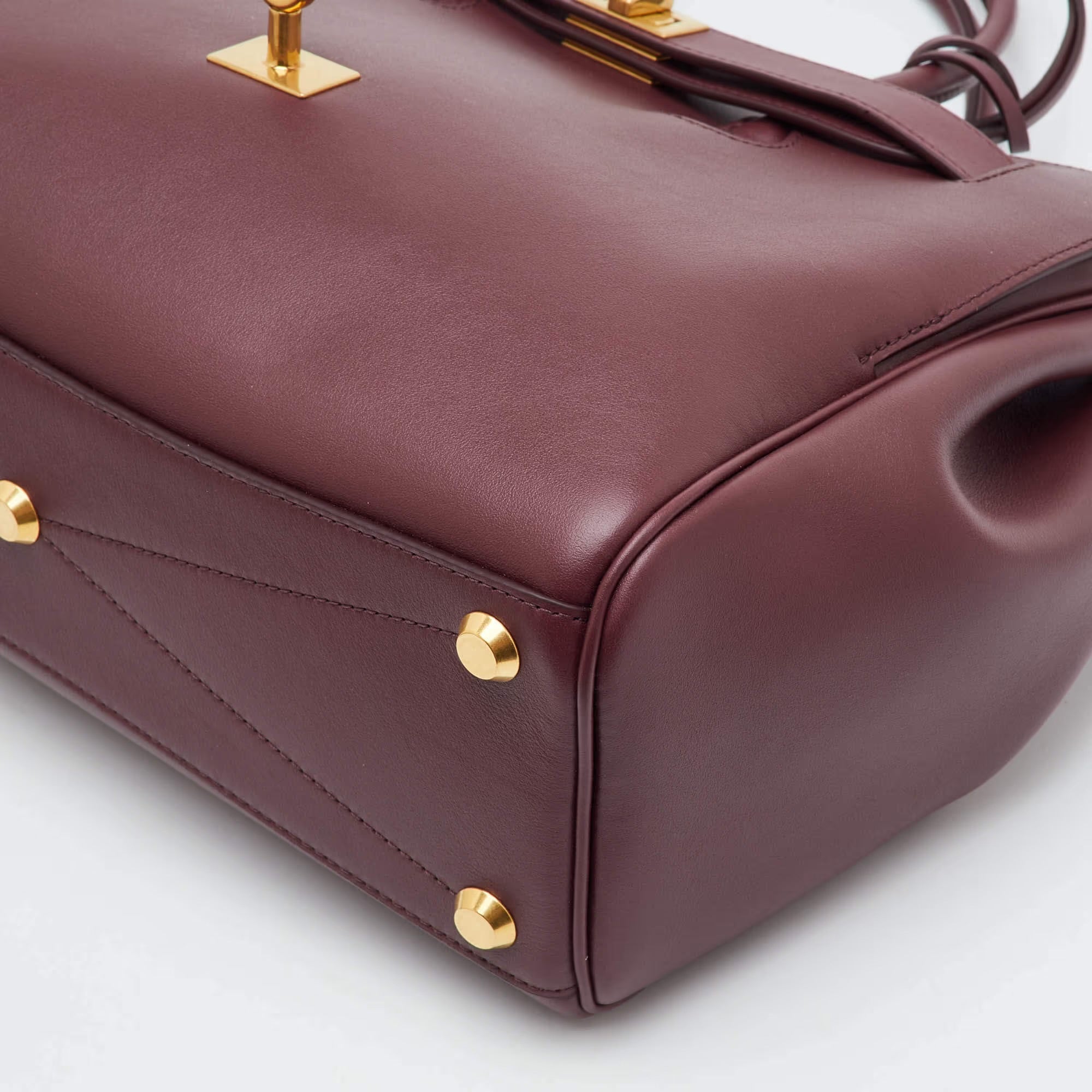Balenciaga Bel Air Small Burgundy Leather Tote