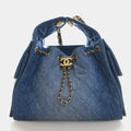 Refundable Deposit Chanel Small 25 Blue Washed Denim Hobo Bag