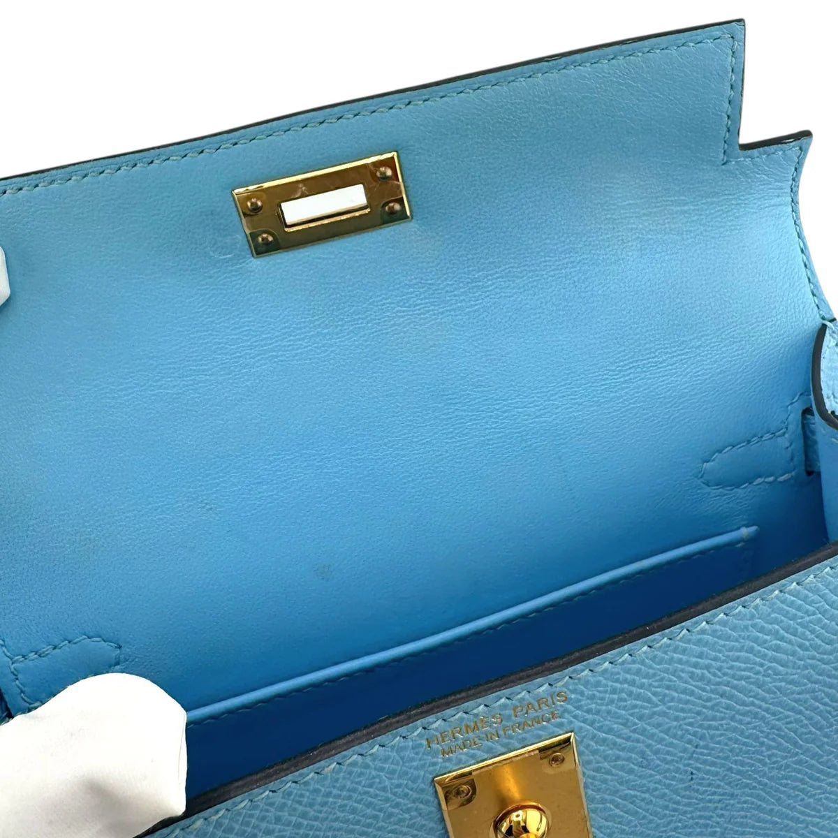 Hermes Mini Kelly Bleu Celeste Epsom PHW