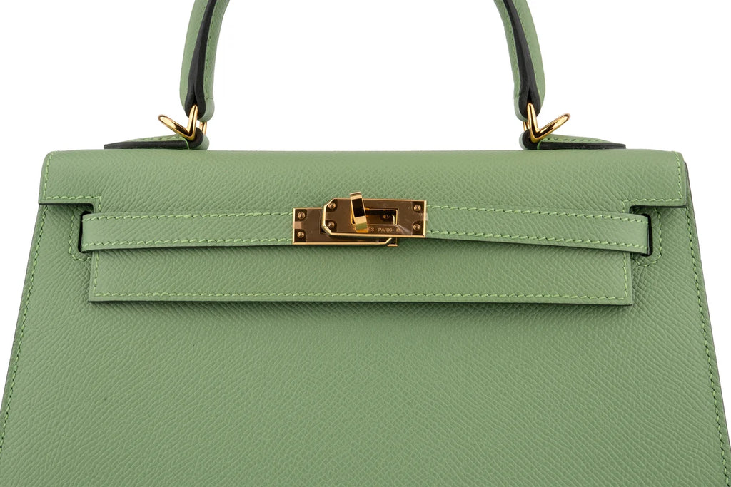 Hermès Kelly 25 Epsom Vert Criquet GHW