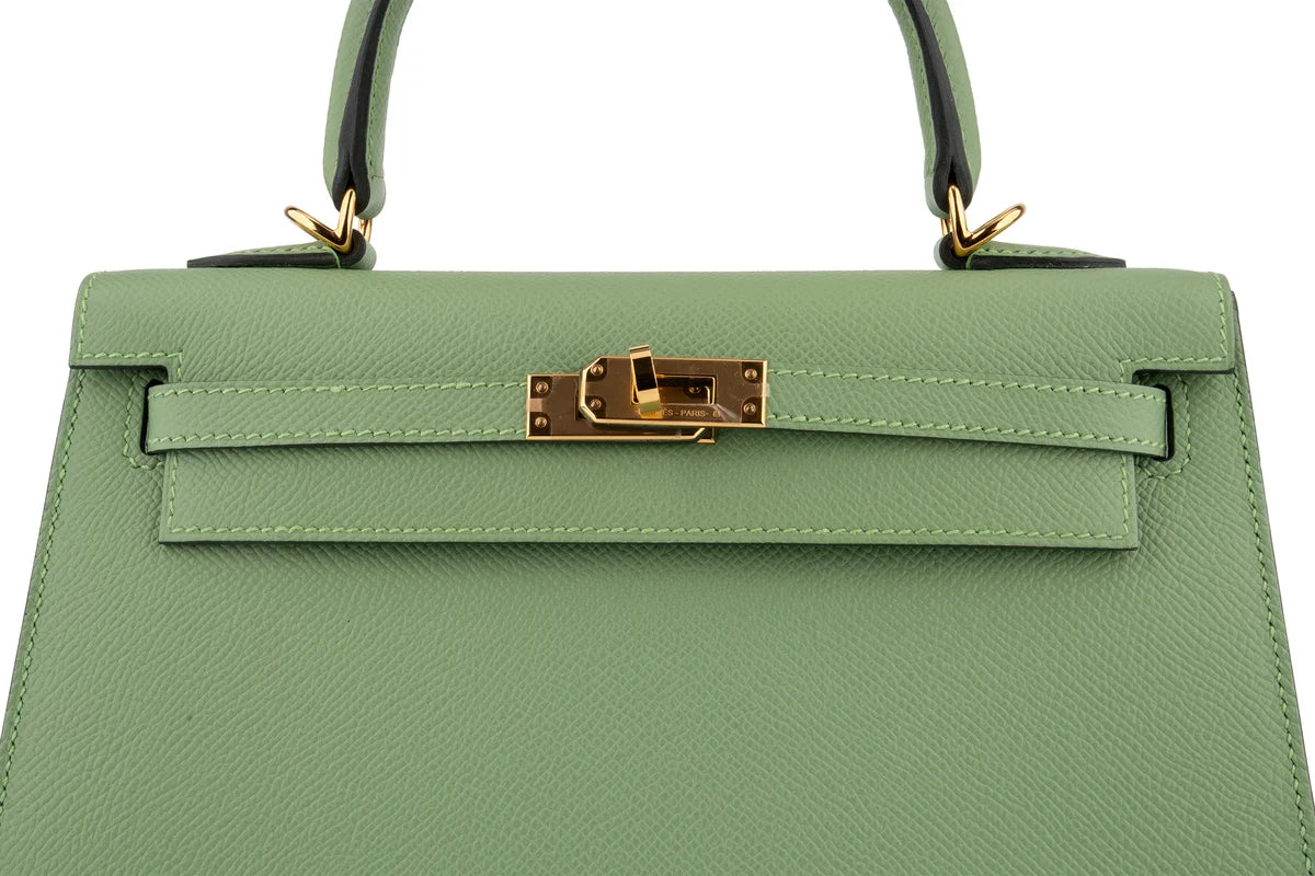 Hermès Kelly 25 Epsom Vert Criquet GHW
