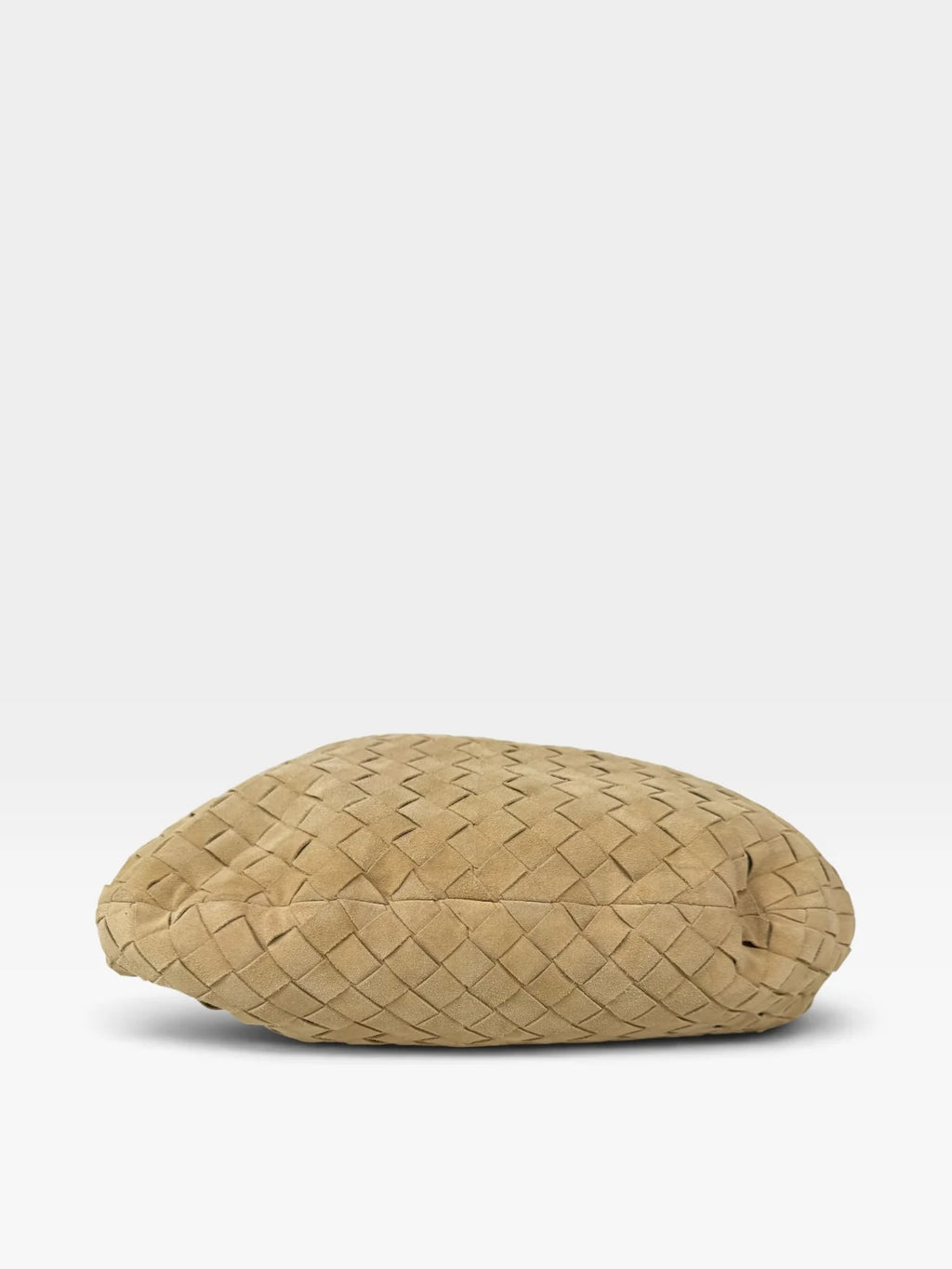 BOTTEGA VENETA LARGE KNOTTED JODIE IN BEIGE INTRECCIATO SUEDE