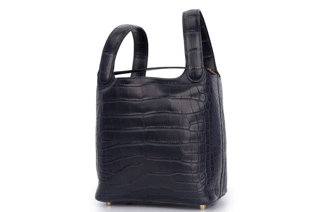 Hermès Picotin 18 Exotic Alligator Mississippiensis Bleu Indigo GHW