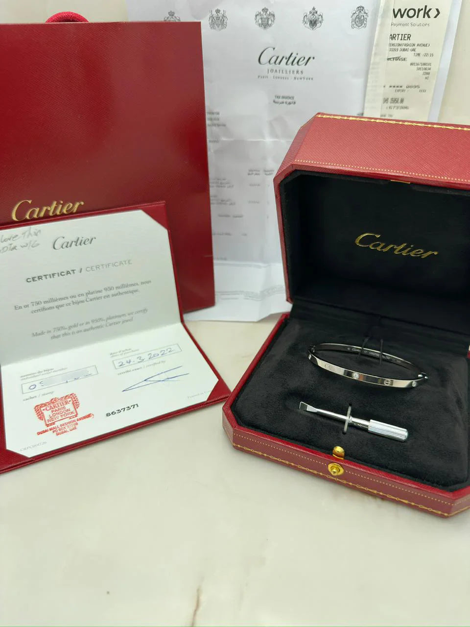 Cartier Love 6 Diamonds Bracelet Size 17