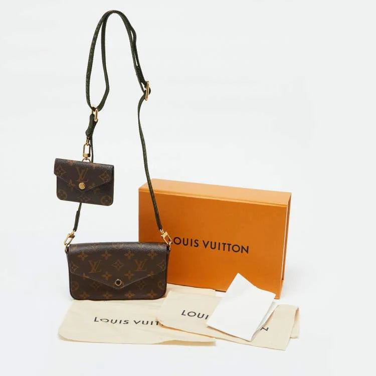 Louis Vuitton Khaki Monogram Canvas Félicie Strap & Go Bags