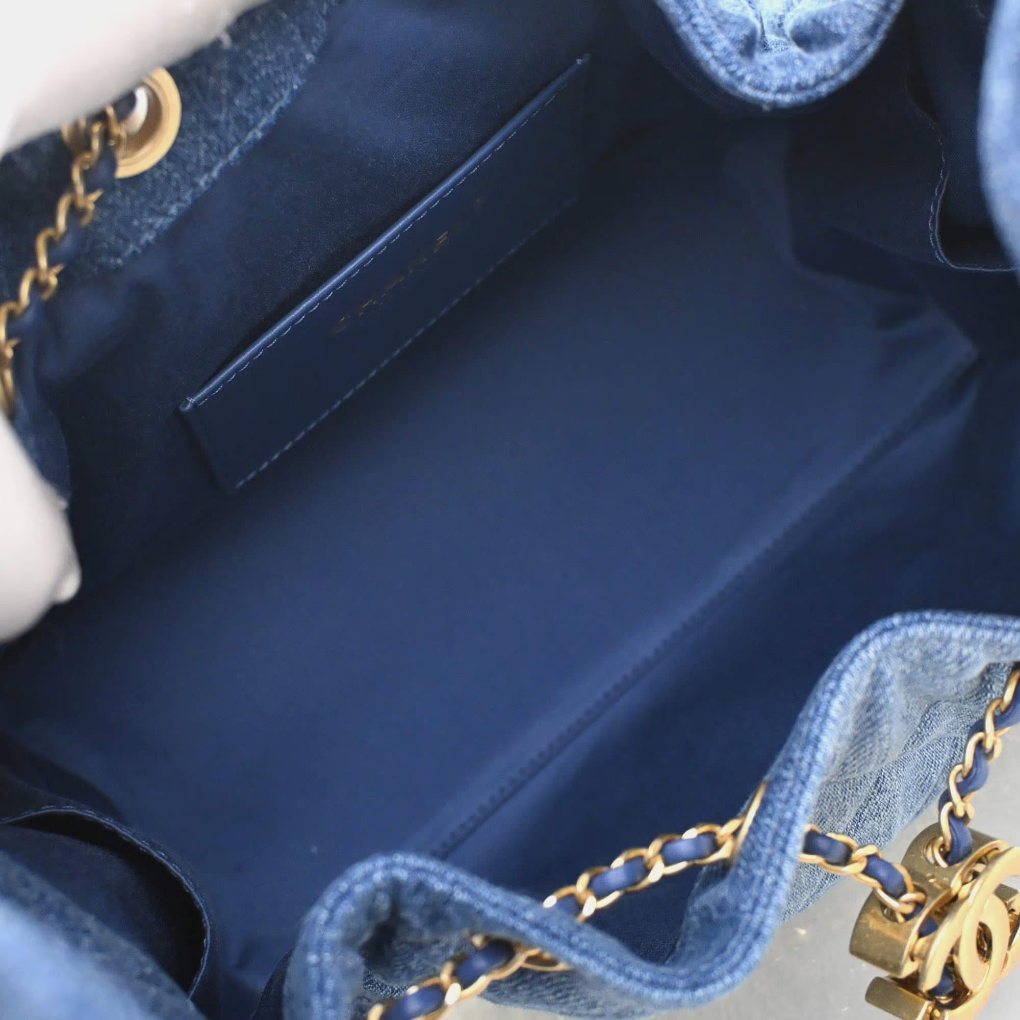 Chanel Small 25 Blue Washed Denim Hobo Bag