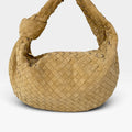 BOTTEGA VENETA LARGE KNOTTED JODIE IN BEIGE INTRECCIATO SUEDE