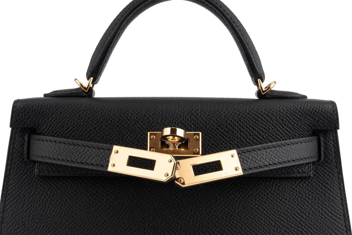 Hermès Mini Kelly Epsom Noir GHW