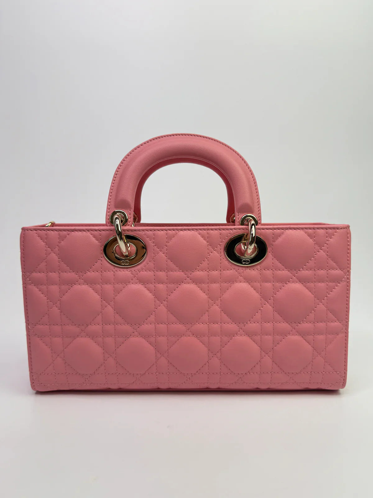CHRISTIAN DIOR MEDIUM D-JOY IN PINK WITH PALE GOLD HARDWARE