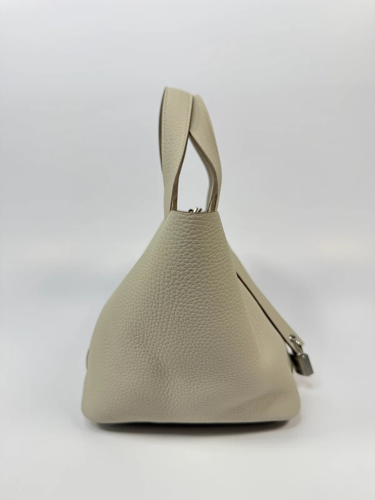 HERMÈS PICOTIN 18 IN CRAIE CLEMENCE LEATHER WITH PALLADIUM HARDWARE