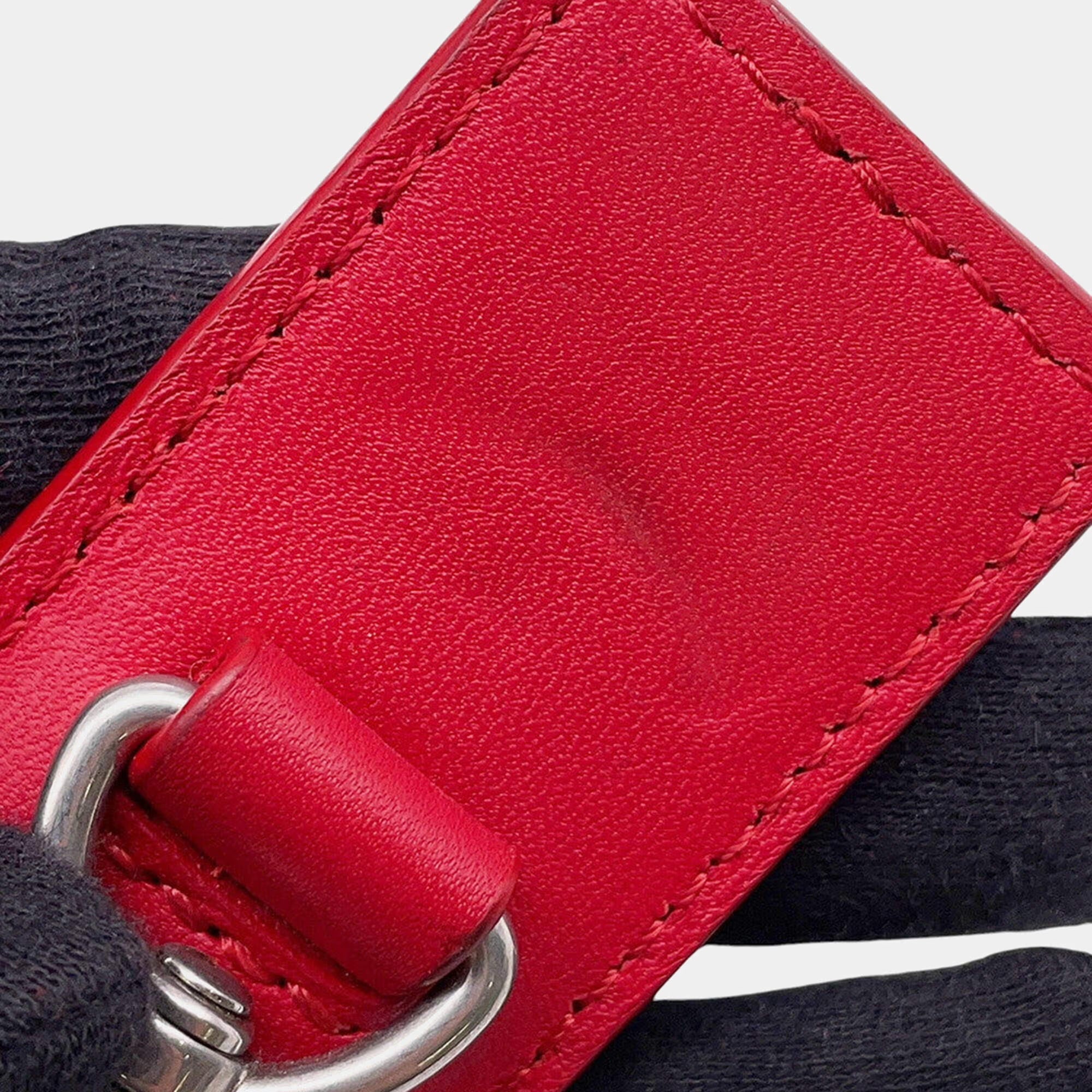 Louis Vuitton New Wave Chain Bag Red Leather Size Pm
