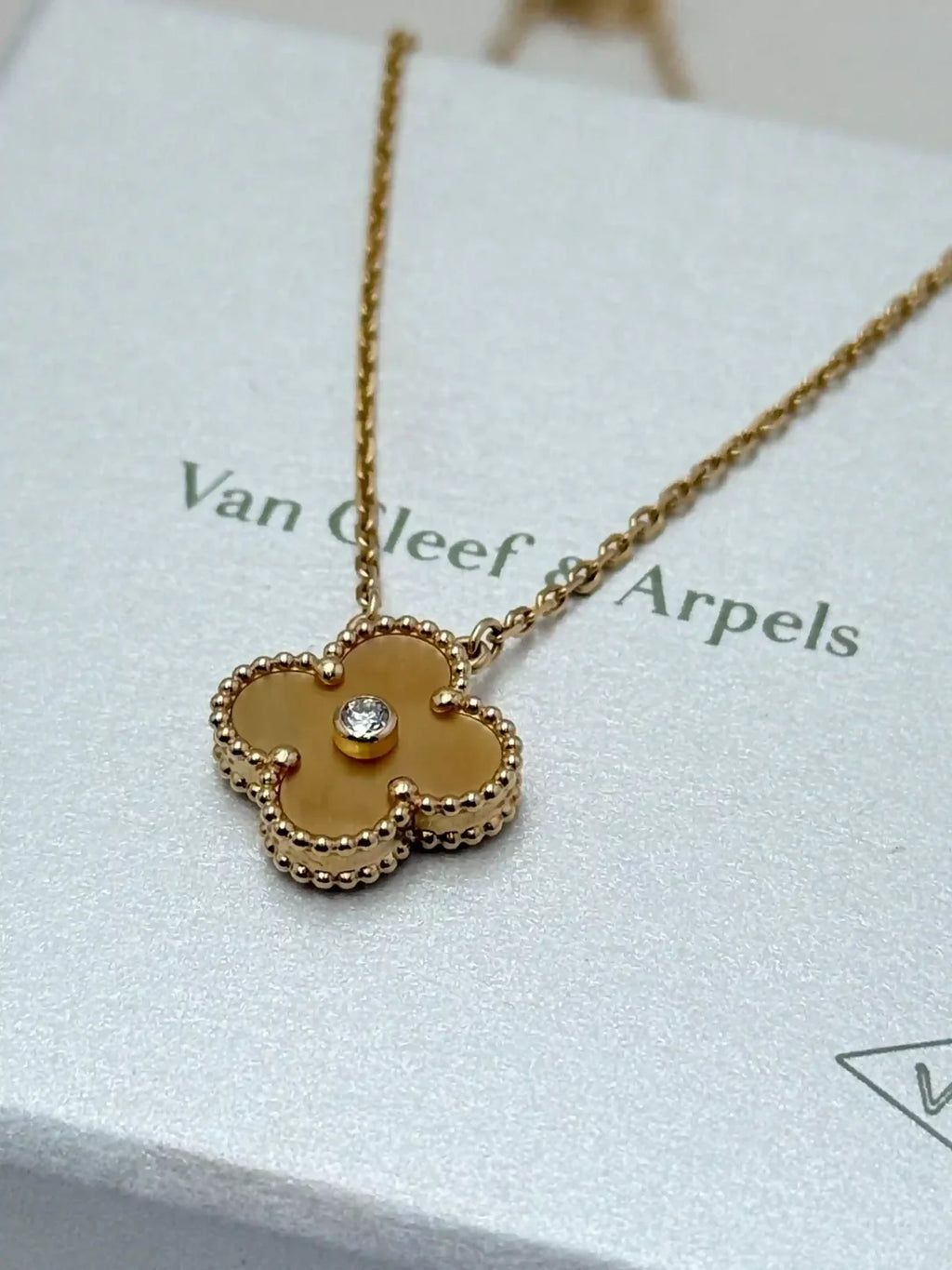 Van Cleef And Arpels Alhambra Limited Edition Necklace Yellow Mother Of Pearl