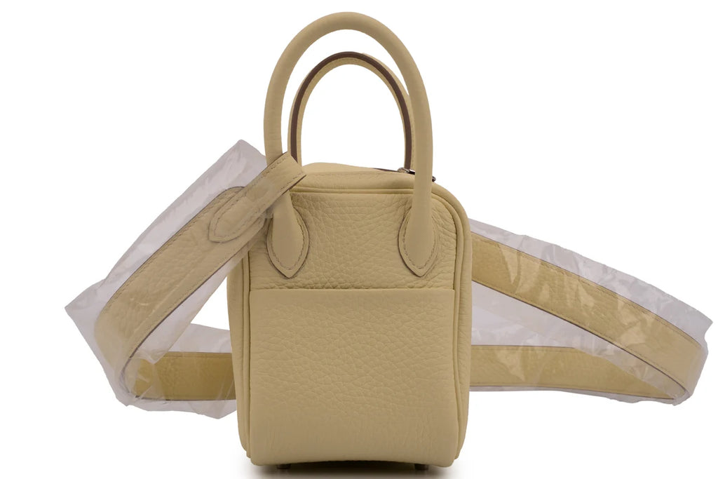 Hermès Mini Lindy Clemence Jaune Milton PHW