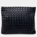 Bottega Veneta Black Leather Mesh Cutch