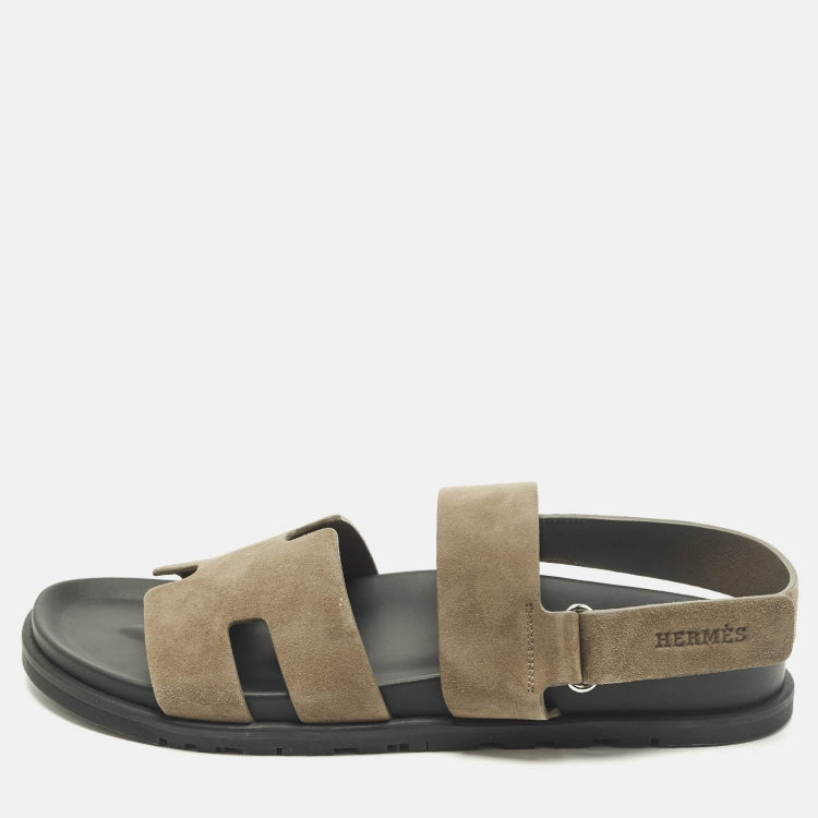 Hermes Genius Size 40 Brown Suede Flat Sandals